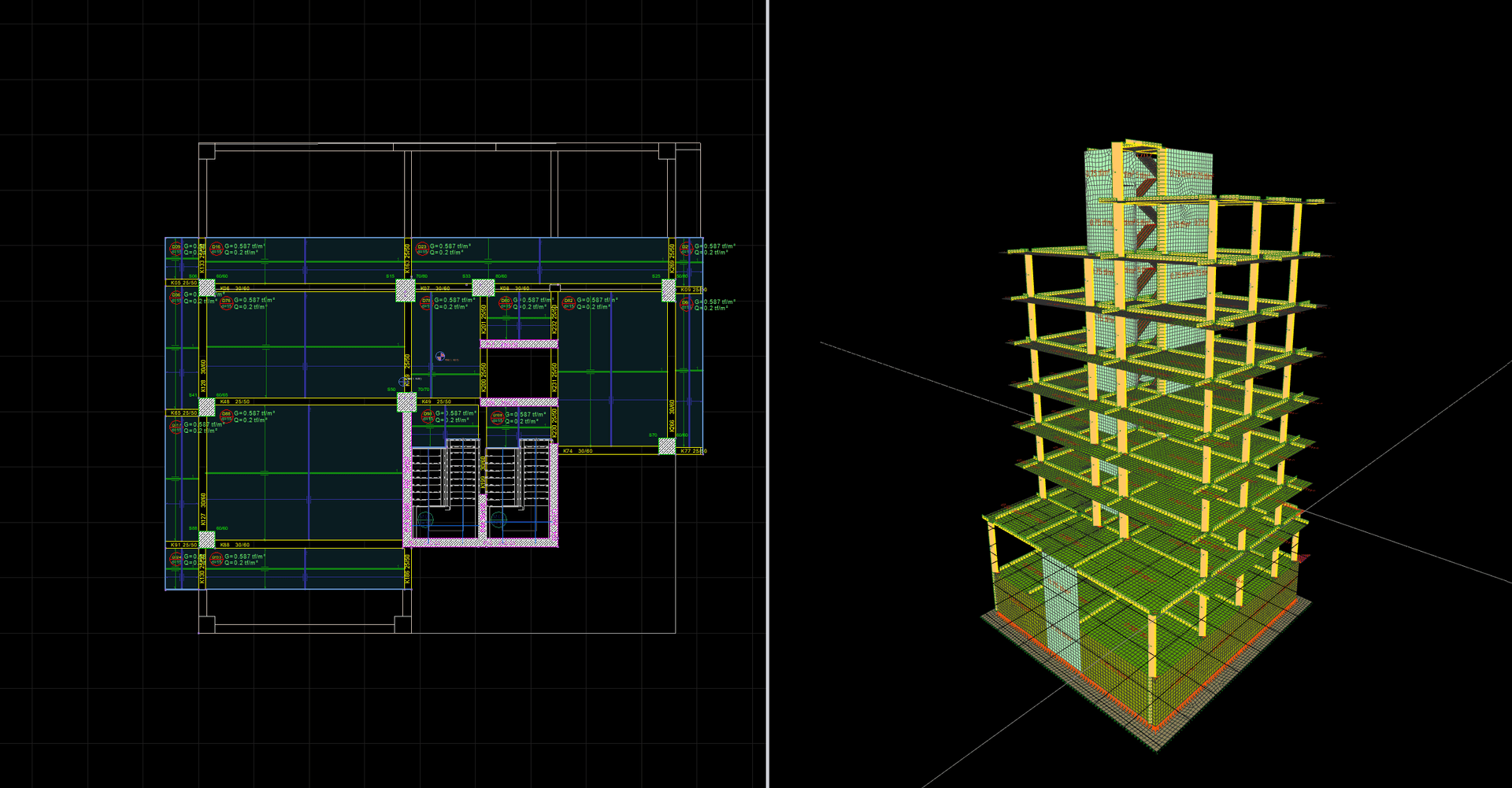E. Bay Konut Projesi 3D taşıyıcı sistem modeli (2)